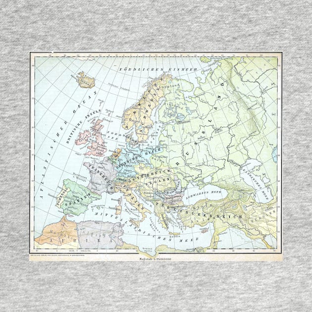 Vintage Map of Europe (1899) by Bravuramedia